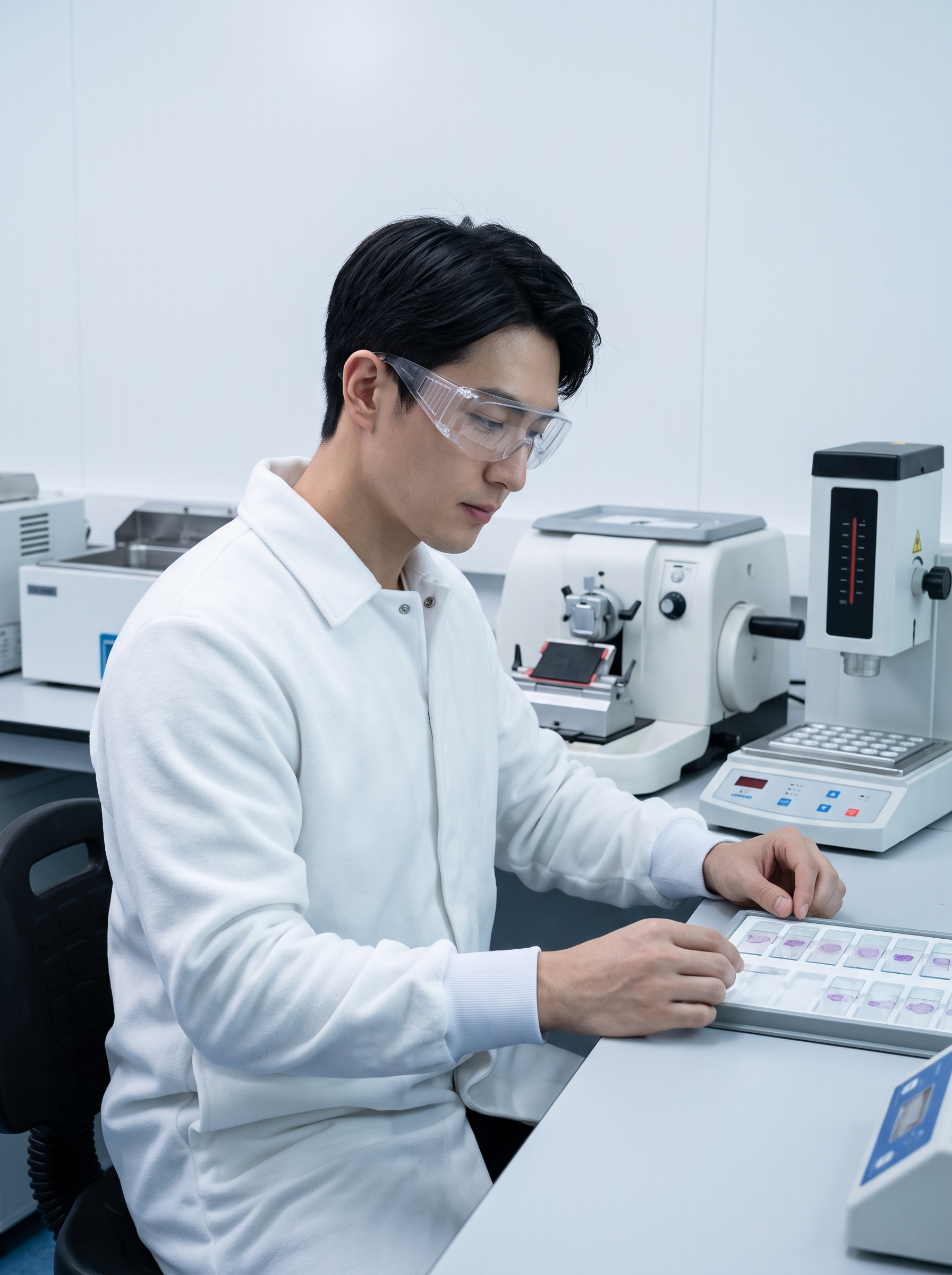 Histology lab bench