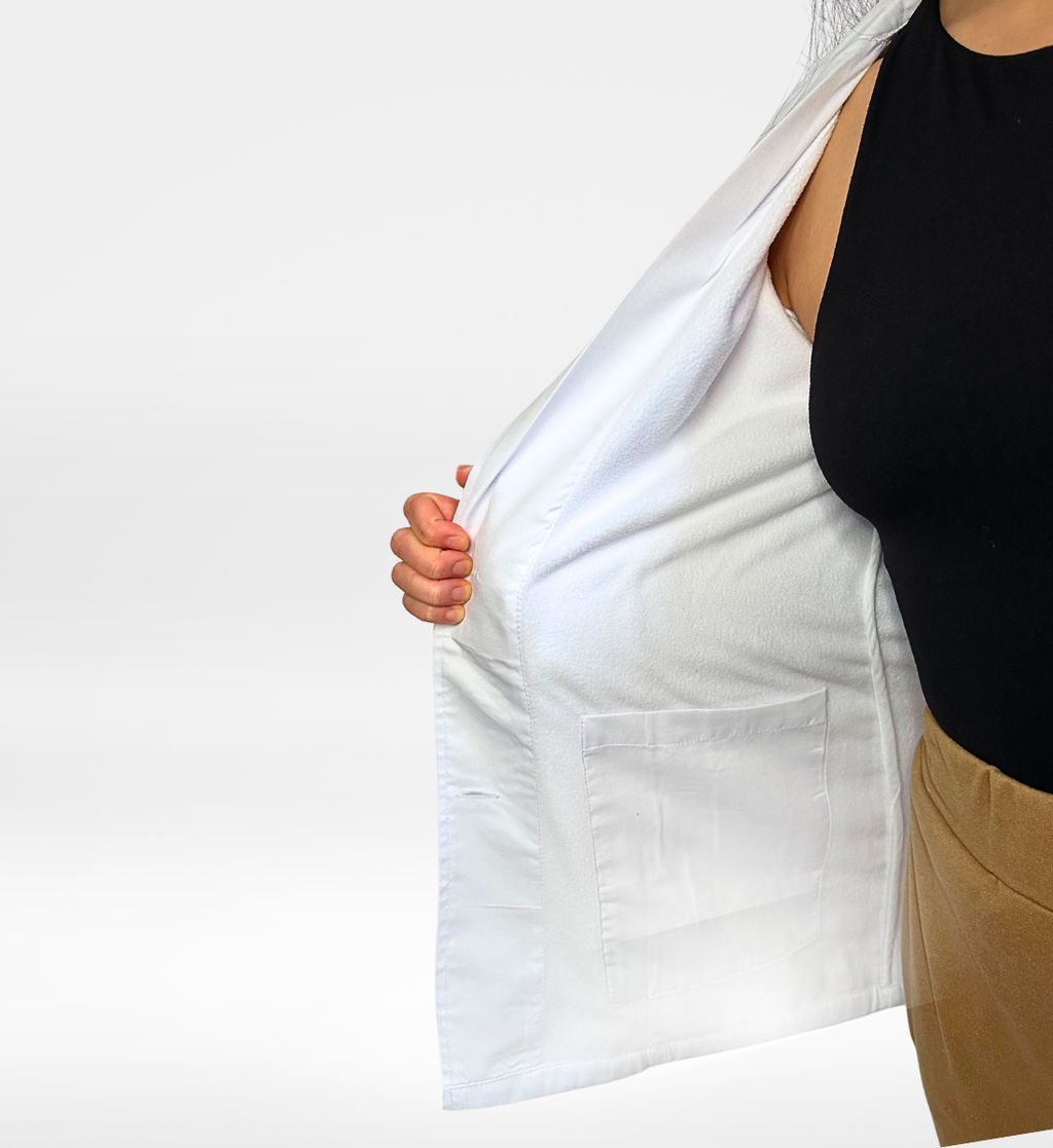 Fleece Lab Coat  - Food Processing | White | Snap Button Unisex