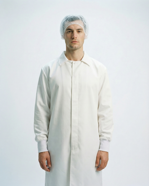 Fleece Lab Coat  - Food Processing | White | Snap Button Unisex