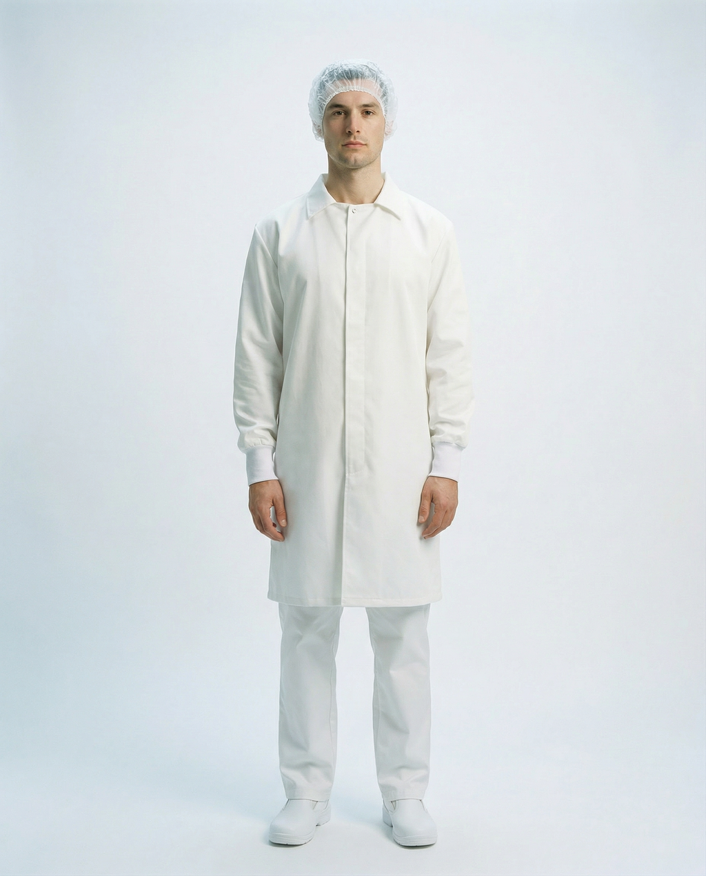 Fleece Lab Coat  - Food Processing | White | Snap Button Unisex