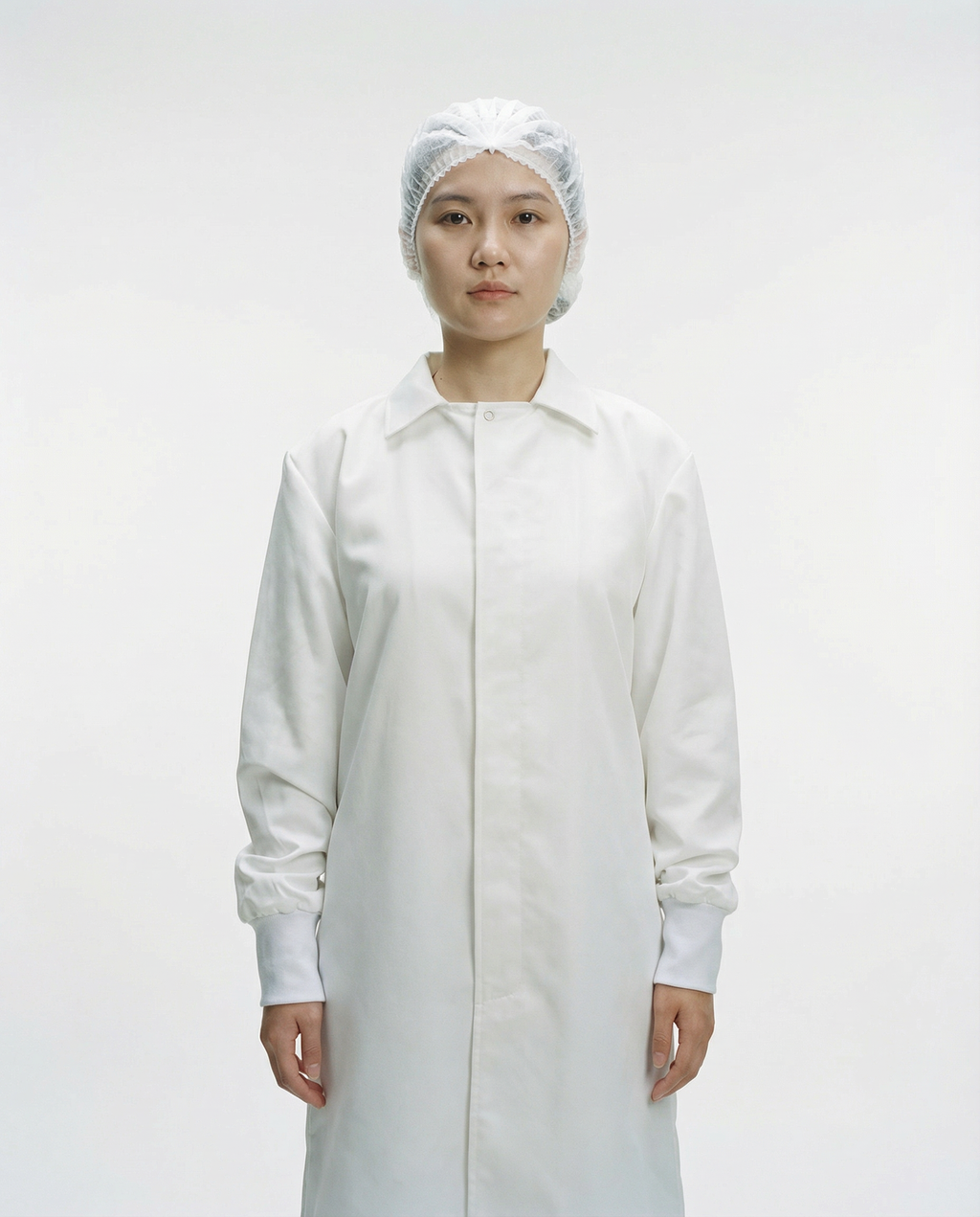 Fleece Lab Coat  - Food Processing | White | Snap Button Unisex