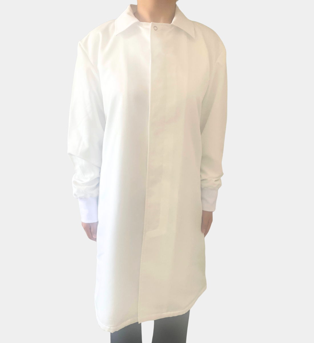 Fleece Lab Coat  - Food Processing | White | Snap Button Unisex
