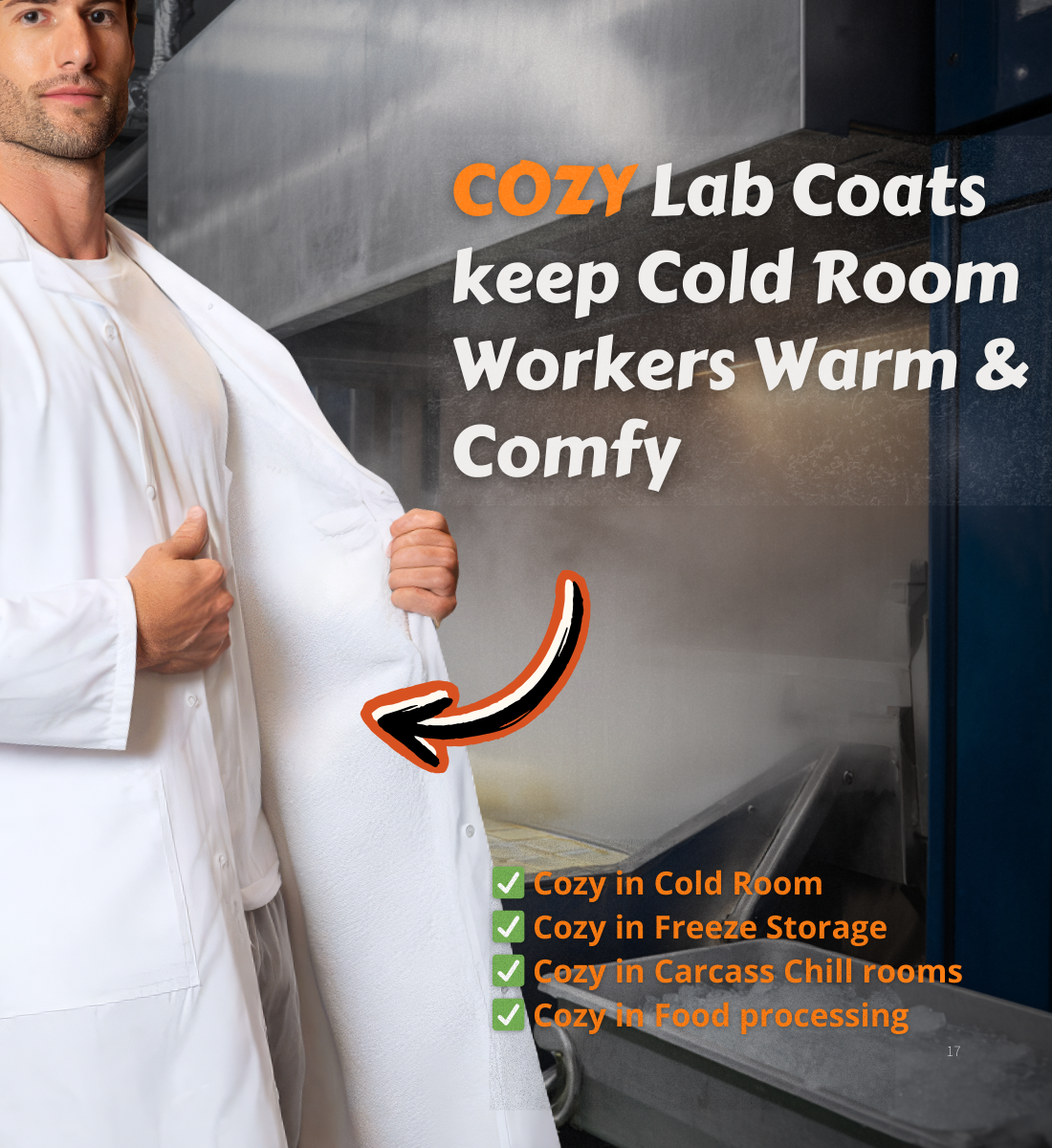 Warm Lab Coat for Food Workers – Cozy Lab Coats